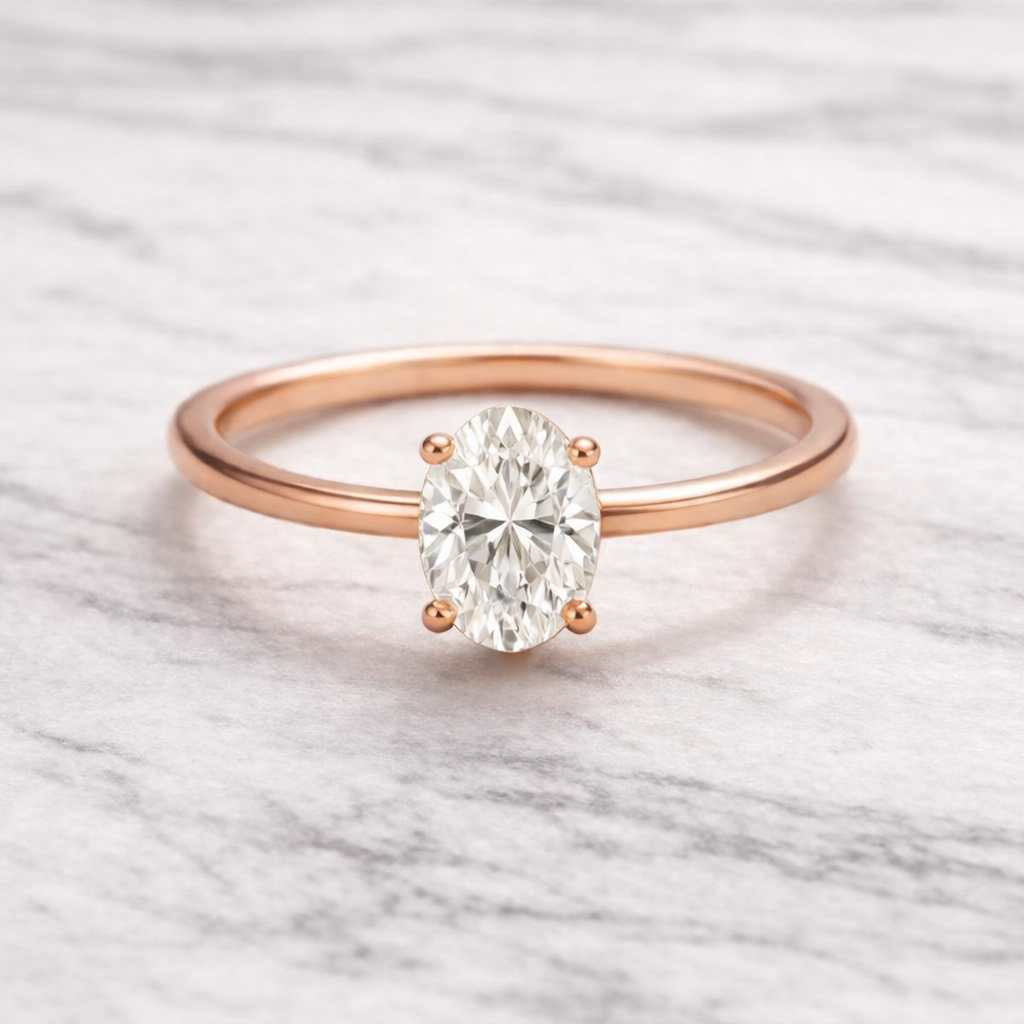 0.80 Karat IGI Sertifikalı Oval Lab Pırlanta Tektaş Yüzük