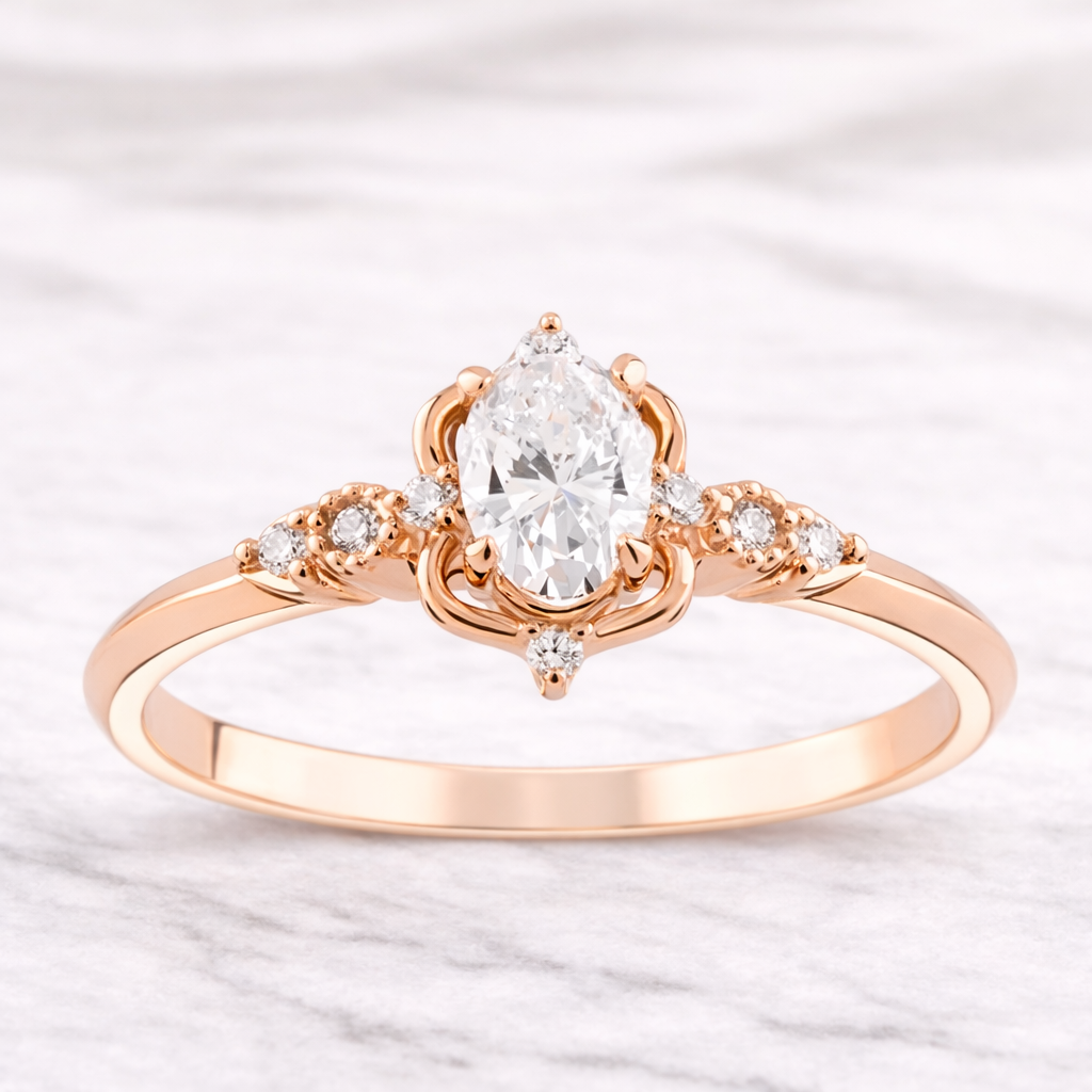 0.50 Karat IGI Sertifikalı Vintage Lab Pırlanta Tektaş Yüzük