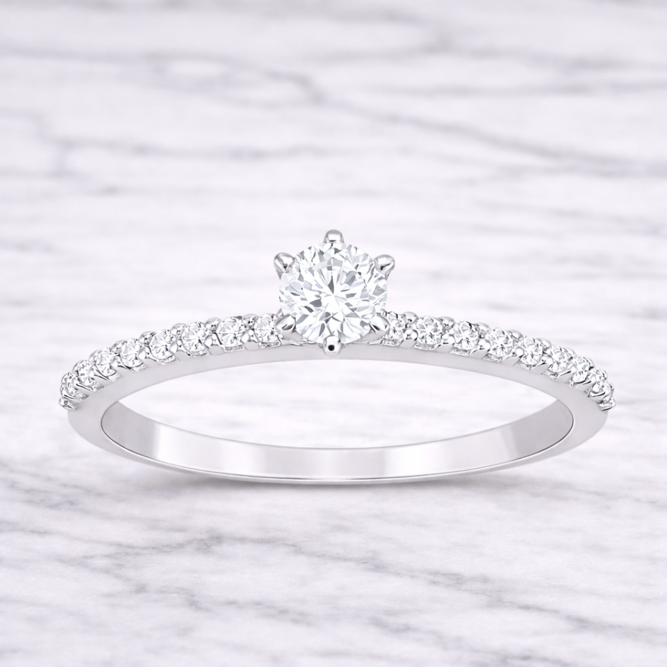 0.60 Karat IGI Sertifikalı Yuvarlak Lab Pırlanta Tektaş Yüzük