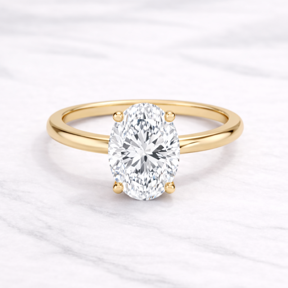 1.50 Karat IGI Sertifikalı Oval Lab Pırlanta Tektaş Yüzük