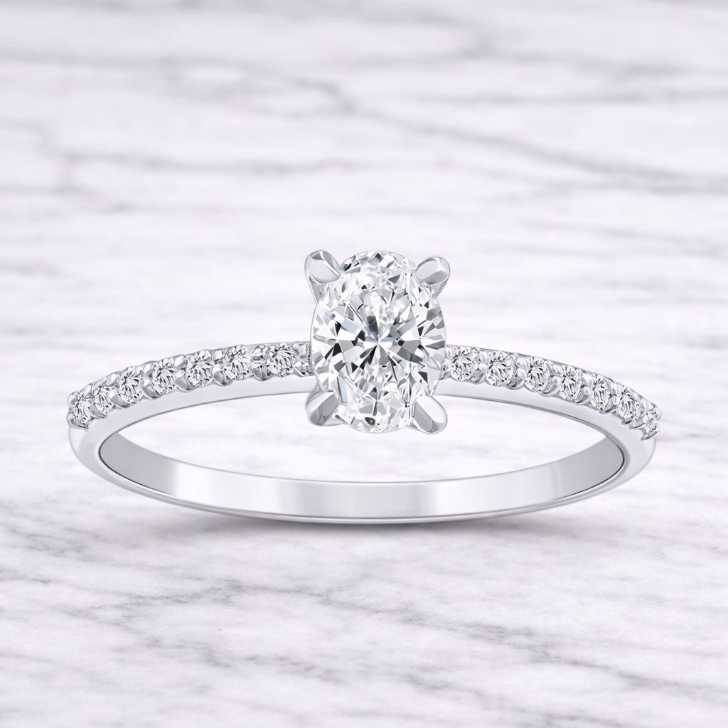 0.70 Karat IGI Sertifikalı Oval Lab Pırlanta Tektaş Yüzük