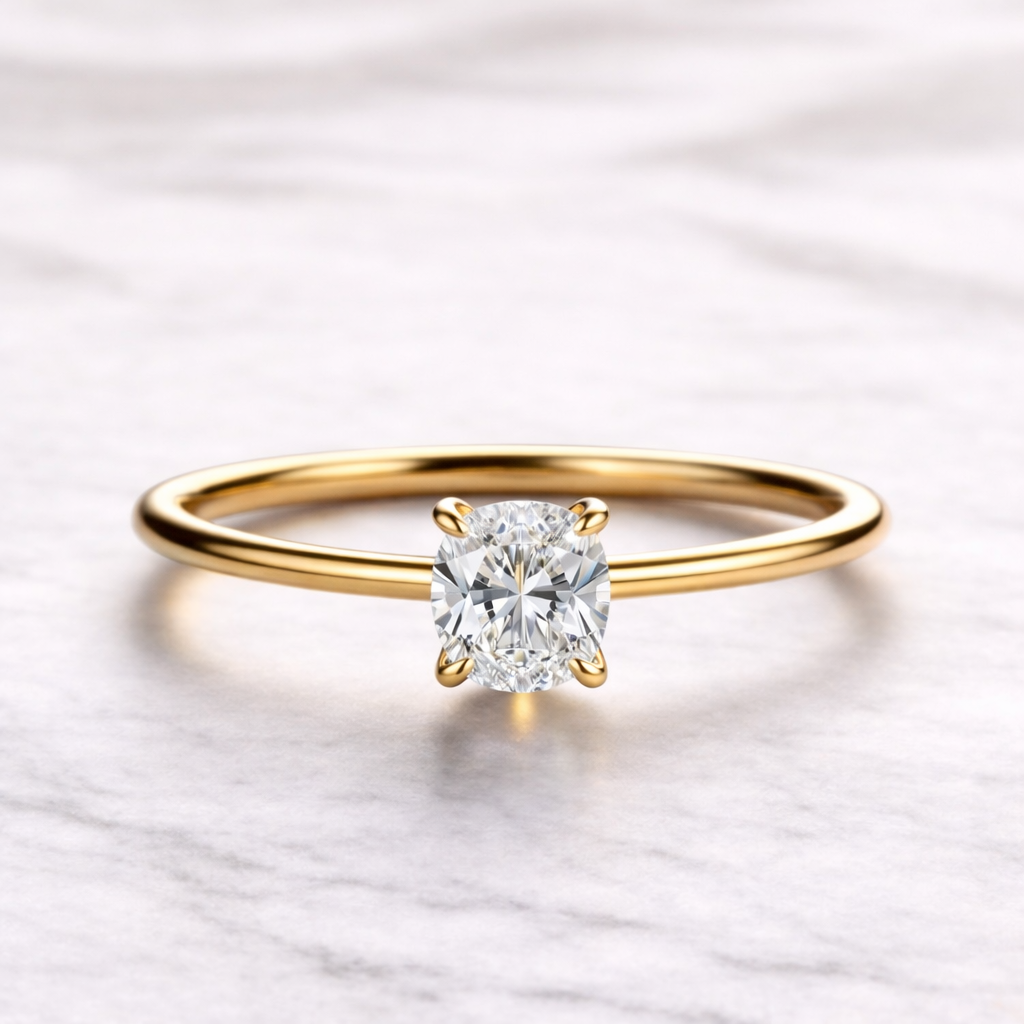 0.50 Karat IGI Sertifikalı Yuvarlak Lab Pırlanta Tektaş Yüzük