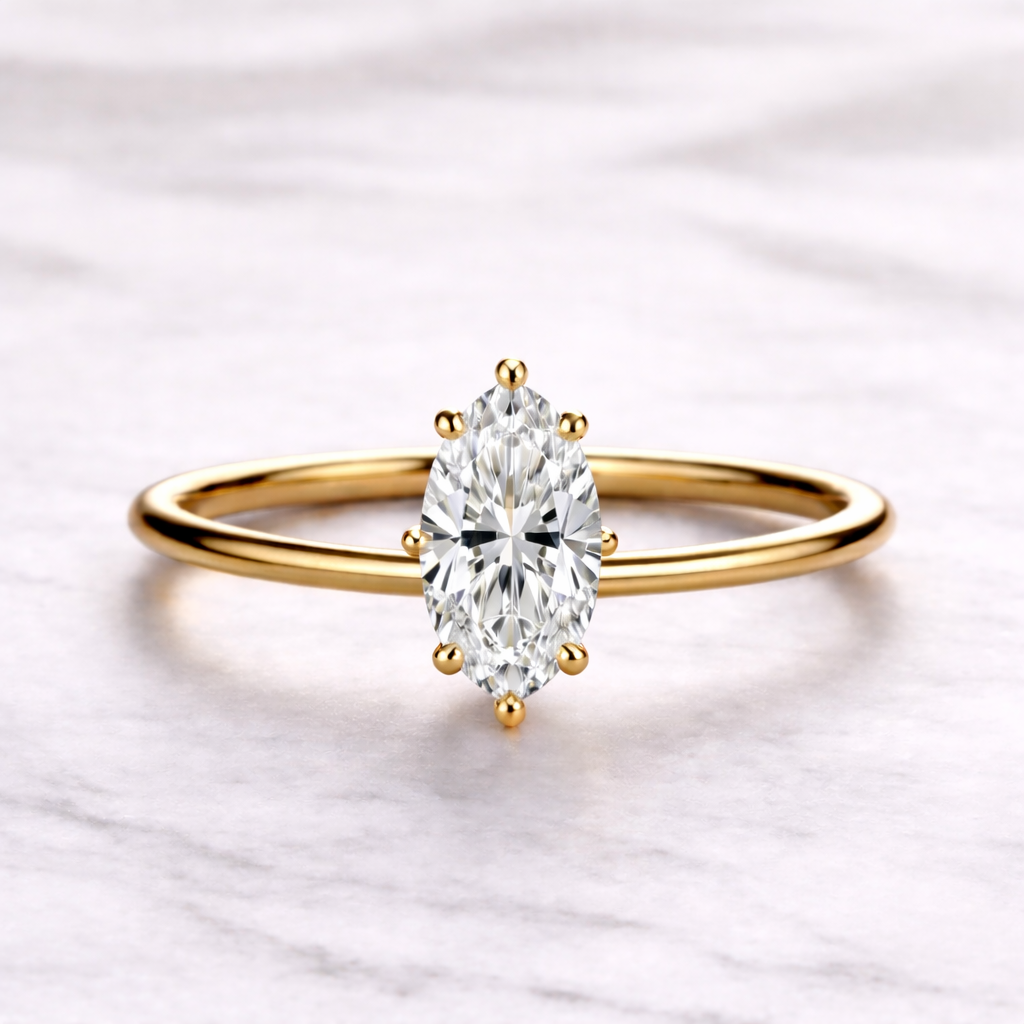 0.70 Karat IGI Sertifikalı Markiz Lab Pırlanta Tektaş Yüzük