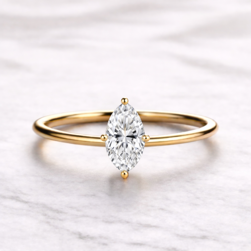 0.70 Karat IGI Sertifikalı Markiz Lab Pırlanta Tektaş Yüzük