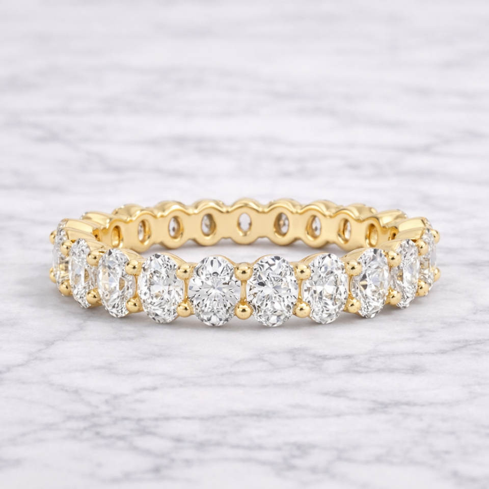 2.00 Karat Vintage Lab Pırlanta Yarımtur Yüzük