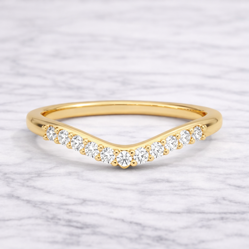 0.20 Karat Vintage Lab Pırlanta Yarımtur Yüzük