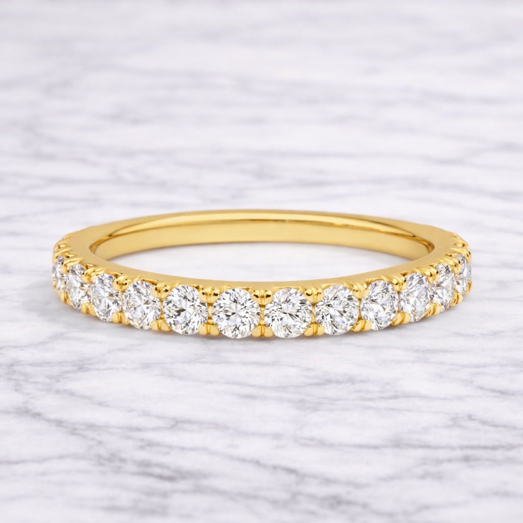 1.20 Karat Vintage Lab Pırlanta Yarımtur Yüzük