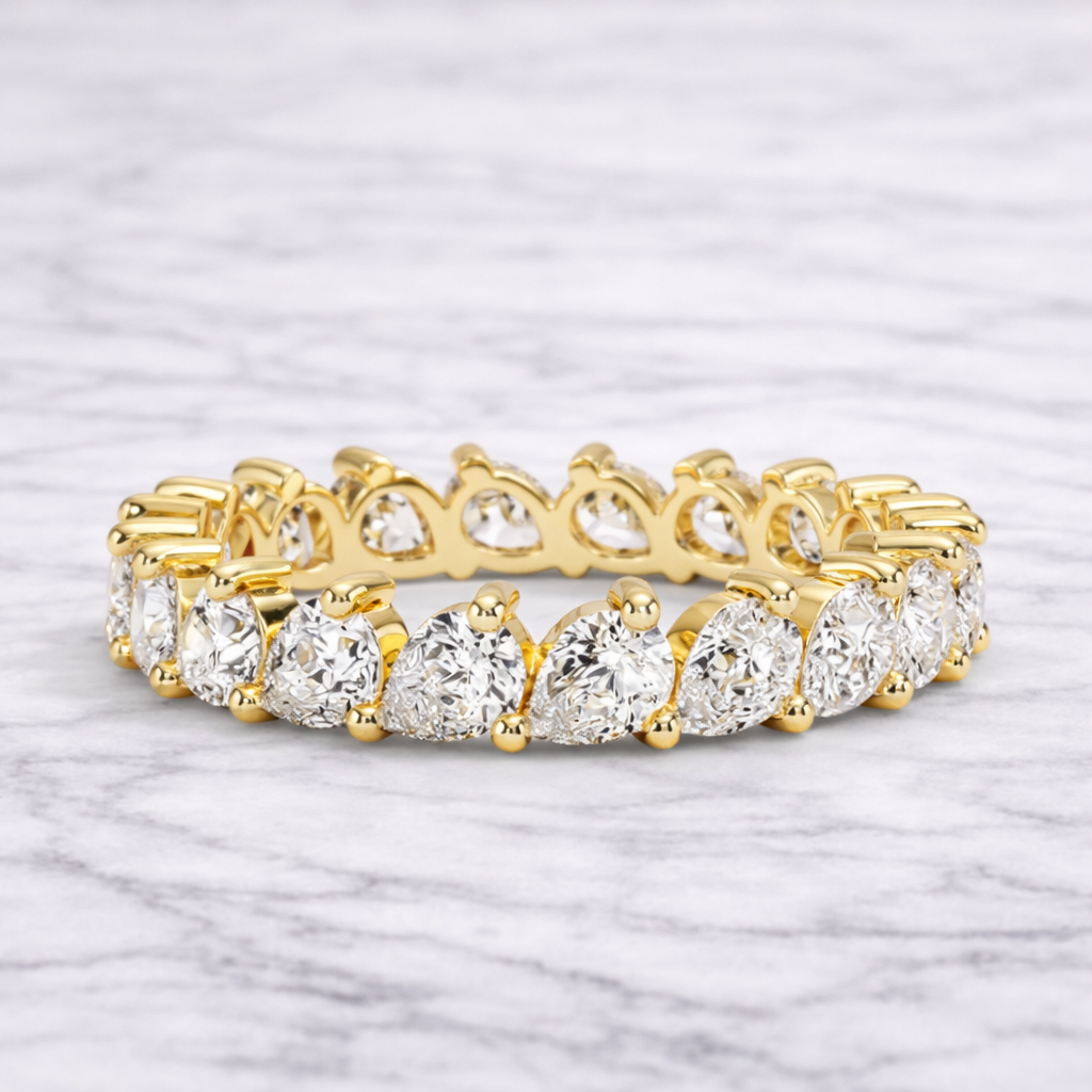 2.00 Karat Vintage Lab Pırlanta Yarımtur Yüzük