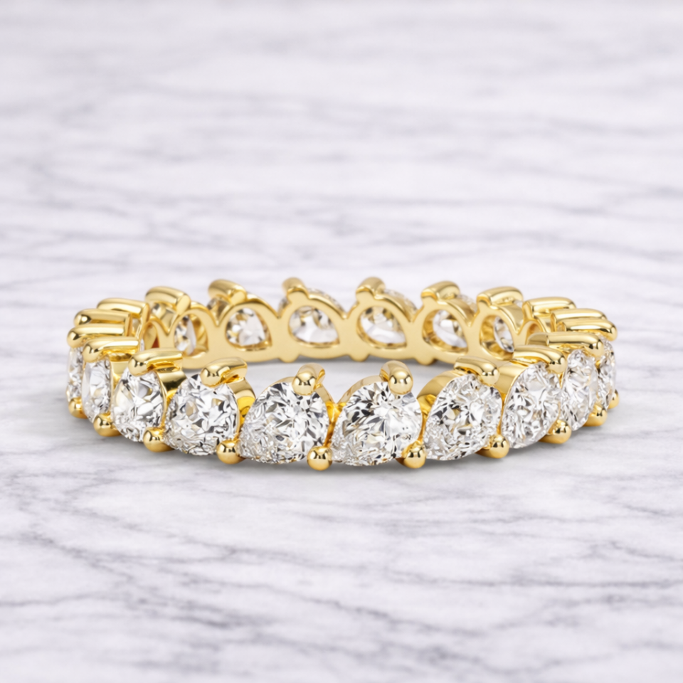 2.00 Karat Vintage Lab Pırlanta Yarımtur Yüzük