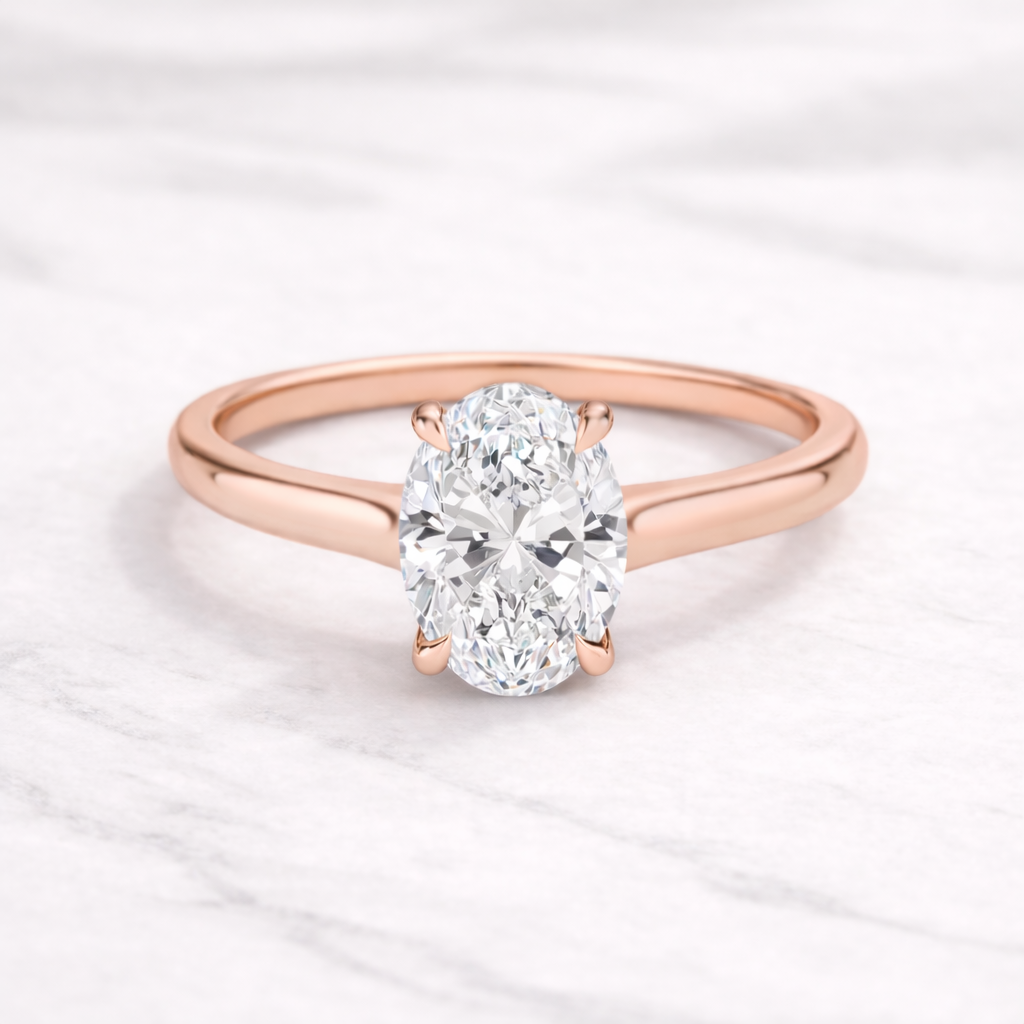 1.00 Karat IGI Sertifikalı Oval Lab Pırlanta Tektaş Yüzük