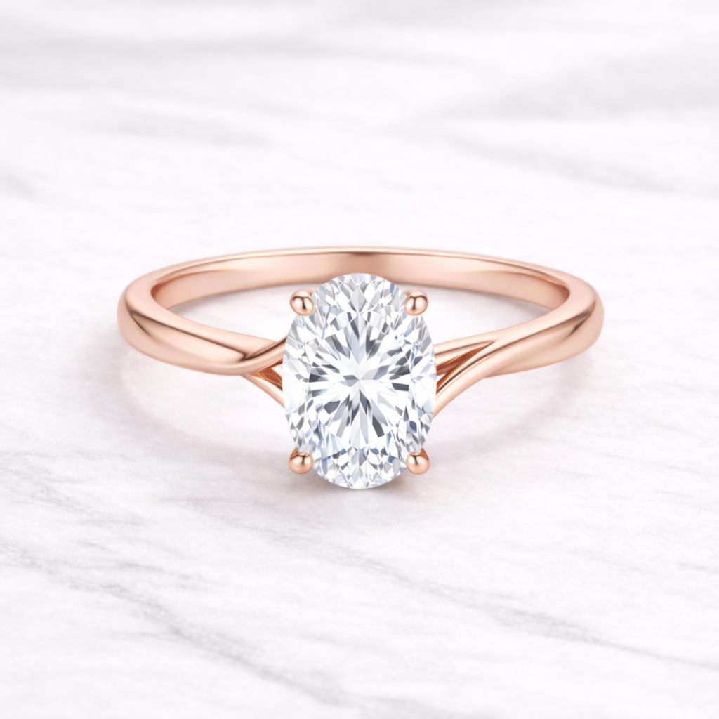 1.00 Karat IGI Sertifikalı Oval Lab Pırlanta Tektaş Yüzük