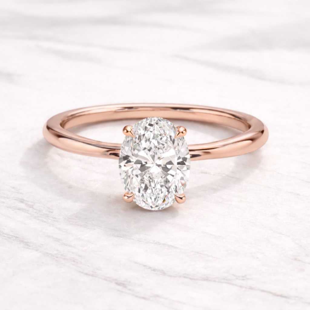 1.00 Karat IGI Sertifikalı Oval Lab Pırlanta Tektaş Yüzük