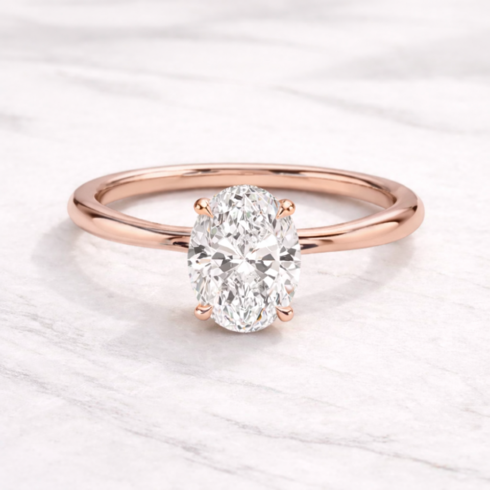 1.00 Karat IGI Sertifikalı Oval Lab Pırlanta Tektaş Yüzük