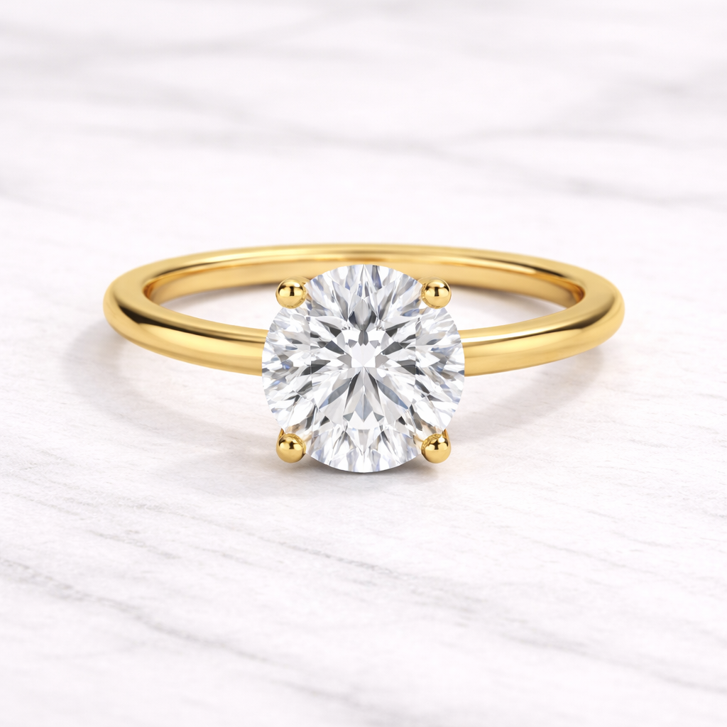 1.00 Karat IGI Sertifikalı Yuvarlak Lab Pırlanta Tektaş Yüzük