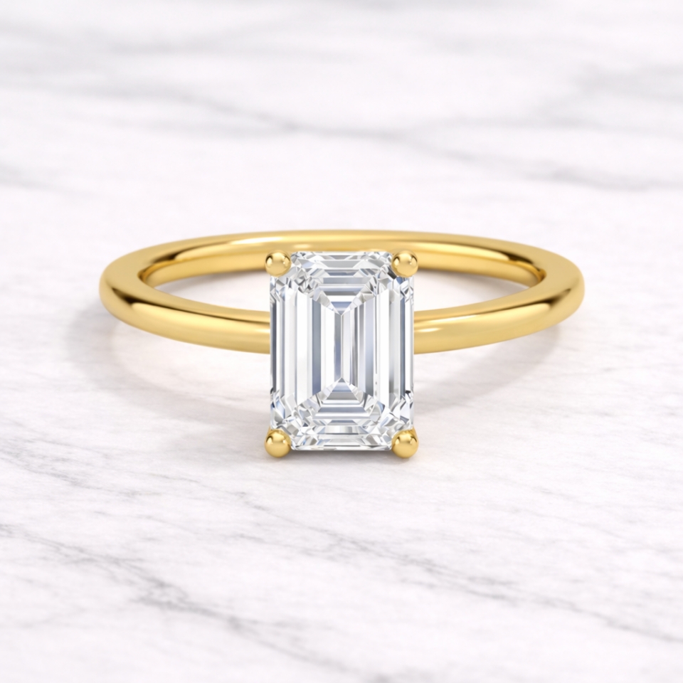 1.00 Karat IGI Sertifikalı Emerald Lab Pırlanta Tektaş Yüzük