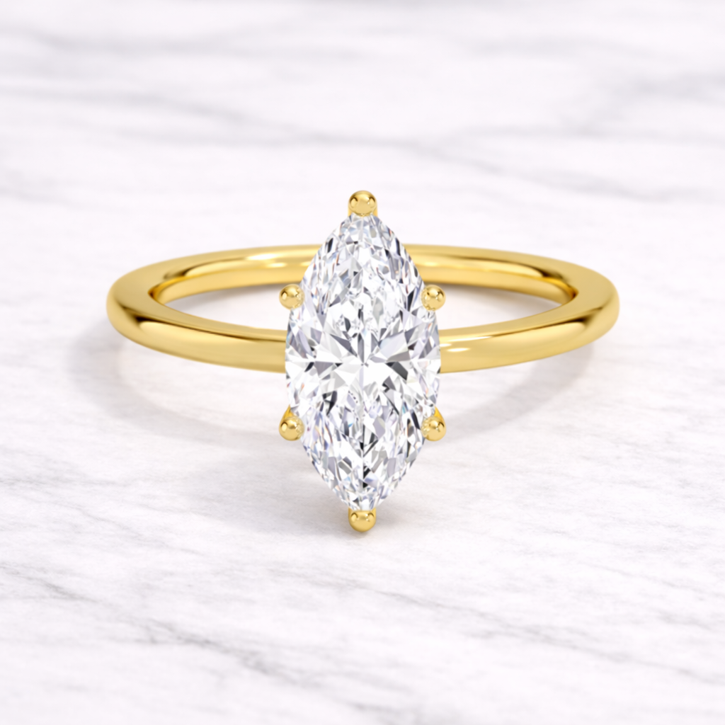 1.00 Karat IGI Sertifikalı Markiz Lab Pırlanta Tektaş Yüzük