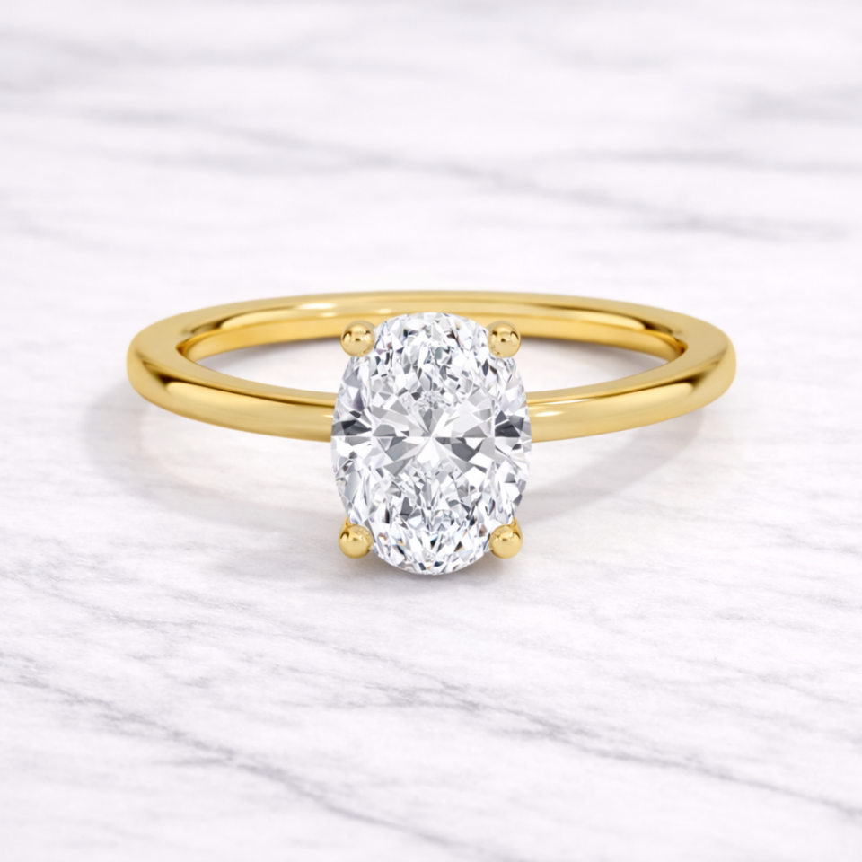 1.00 Karat IGI Sertifikalı Oval Lab Pırlanta Tektaş Yüzük