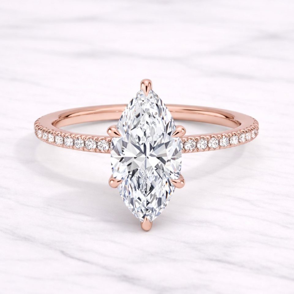 1.70 Karat IGI Sertifikalı Yuvarlak Markiz Pırlanta Tektaş Yüzük