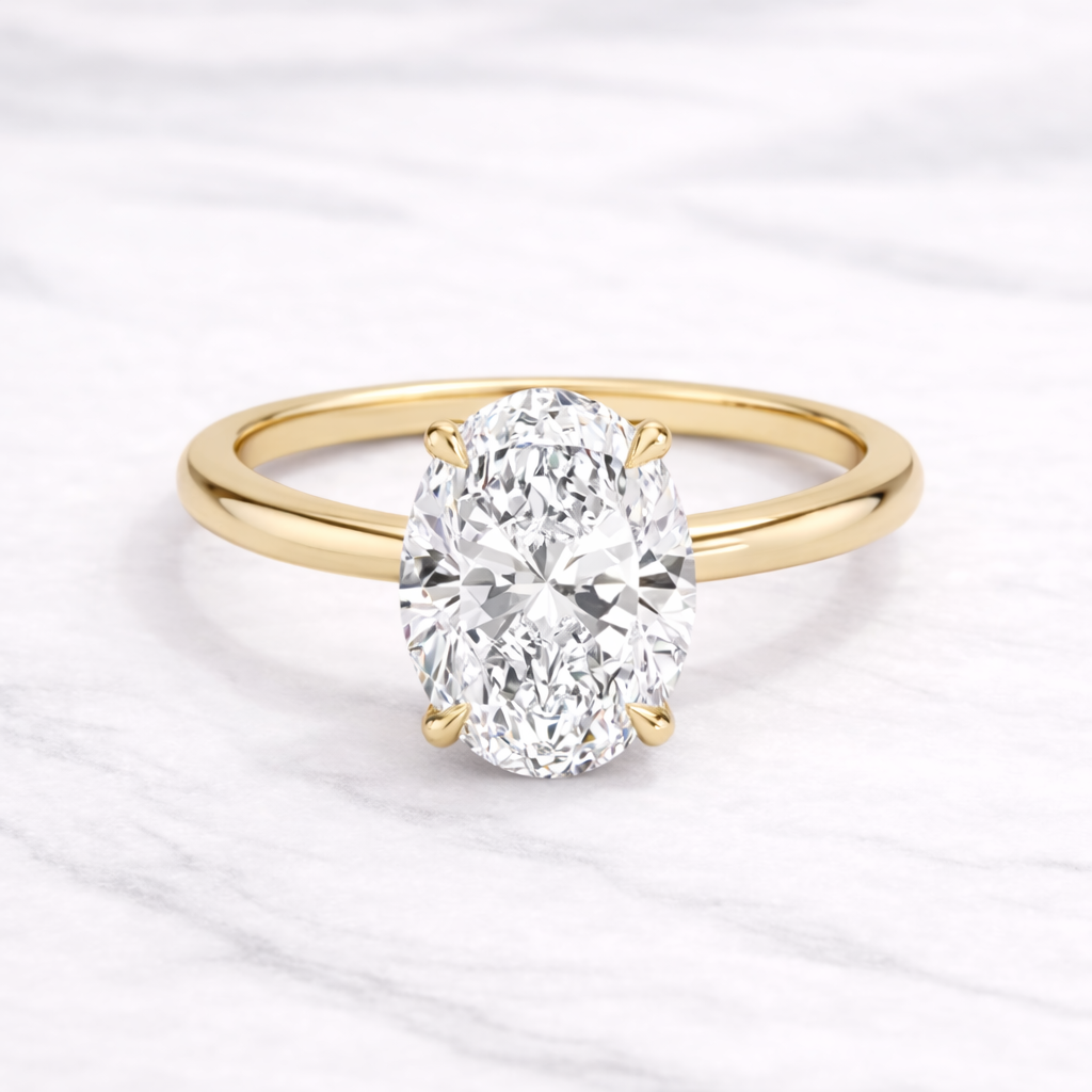 2.00 Karat IGI Sertifikalı Oval Lab Pırlanta Tektaş Yüzük