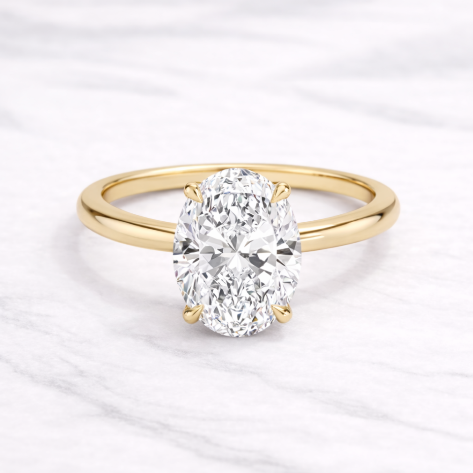 2.00 Karat IGI Sertifikalı Oval Lab Pırlanta Tektaş Yüzük