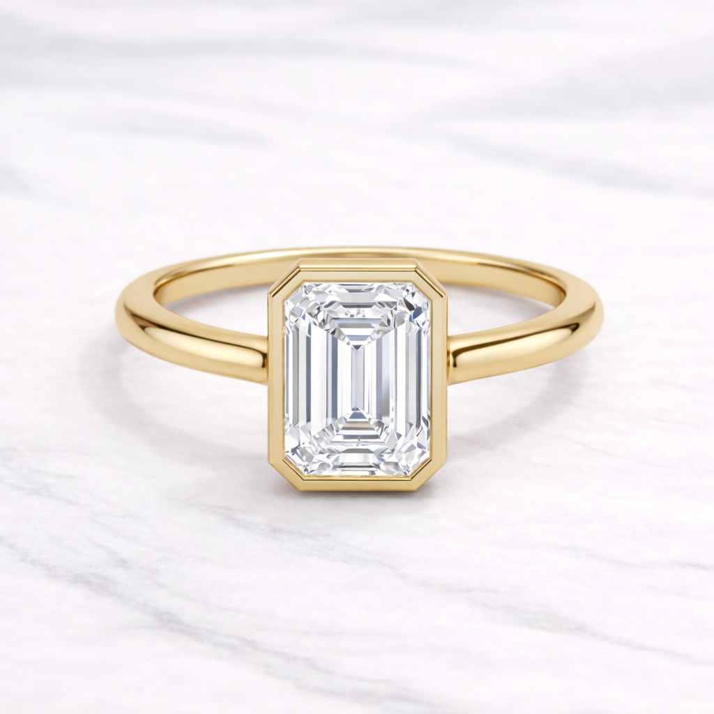 1.50 Karat IGI Sertifikalı Emerald Lab Pırlanta Tektaş Yüzük