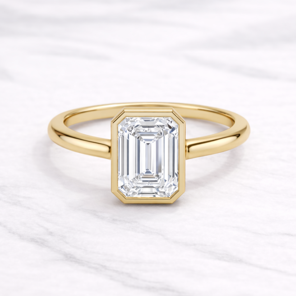 1.50 Karat IGI Sertifikalı Emerald Lab Pırlanta Tektaş Yüzük